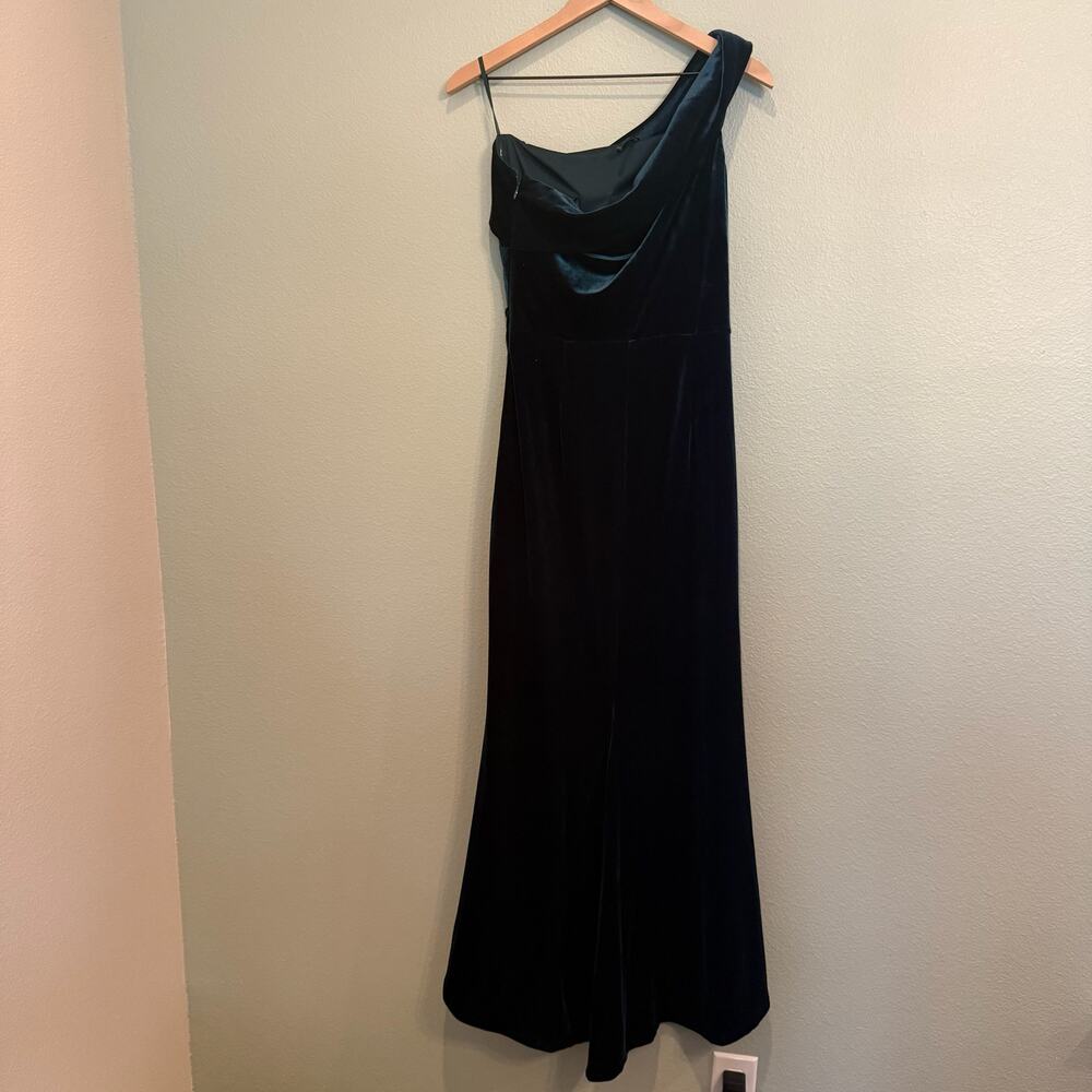 new eliza j velvet one shoulder velvet sheath gown formal dress size 8 - Picture 2 of 4
